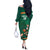 Custom Ireland Rugby Sevens Off The Shoulder Long Sleeve Dress Go Champions Irish Shamrock - Wonder Print Shop