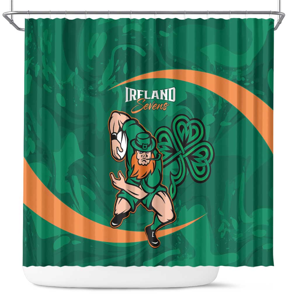 Ireland Rugby Sevens Shower Curtain Go Champions Irish Shamrock