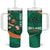 Personalised Ireland Rugby Sevens Tumbler With Handle Go Champions Irish Shamrock