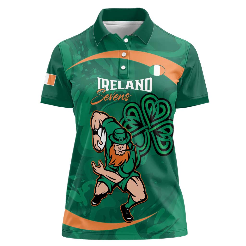 Custom Ireland Rugby Sevens Women Polo Shirt Go Champions Irish Shamrock