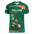 Custom Ireland Rugby Sevens Women V-Neck T-Shirt Go Champions Irish Shamrock