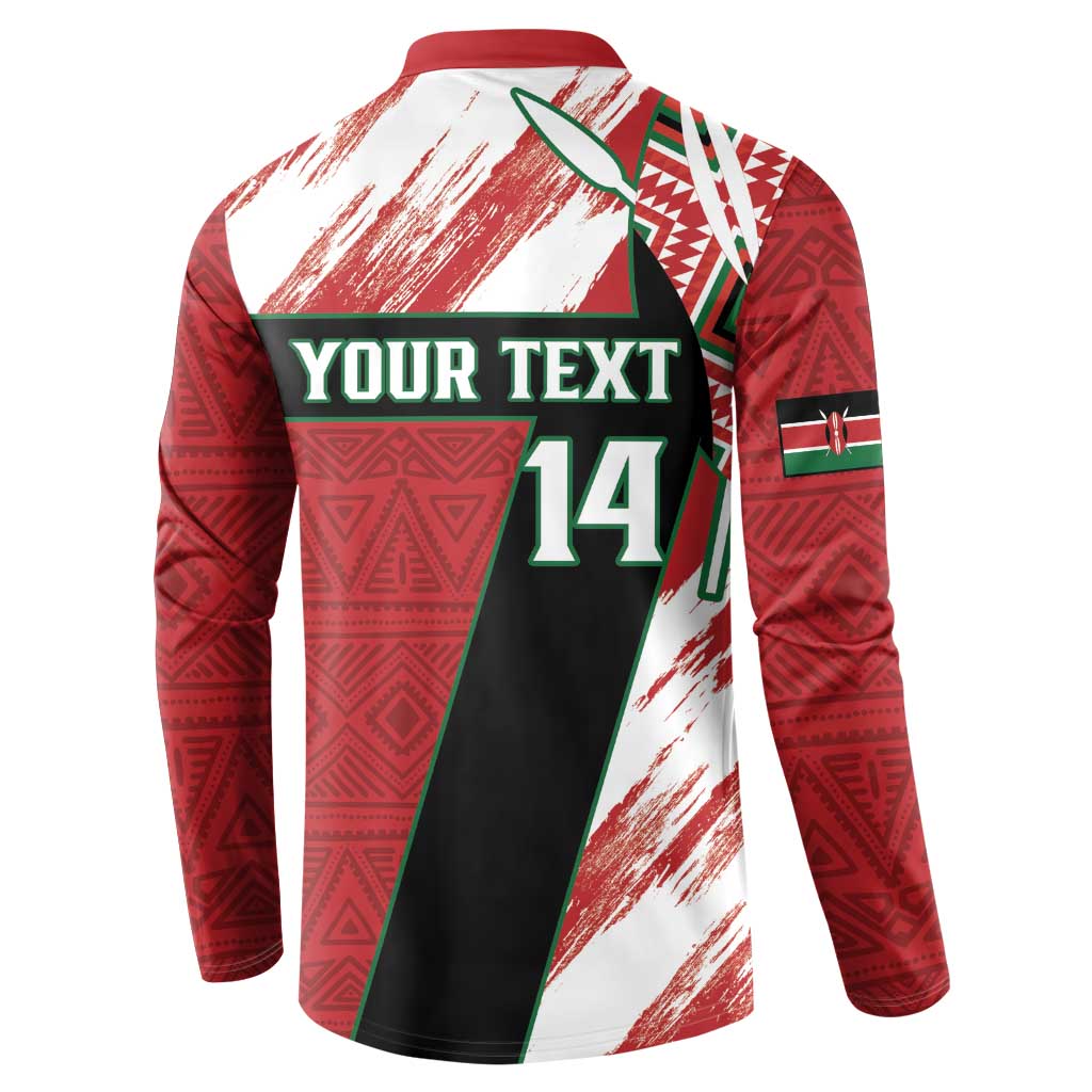 Rugby sevens button sweatshirt with your text and number 14 graphic, long sleeves