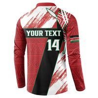 Rugby sevens button sweatshirt with your text and number 14 graphic, long sleeves