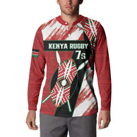 Red, white and green rugby sevens button sweatshirt with crest graphic