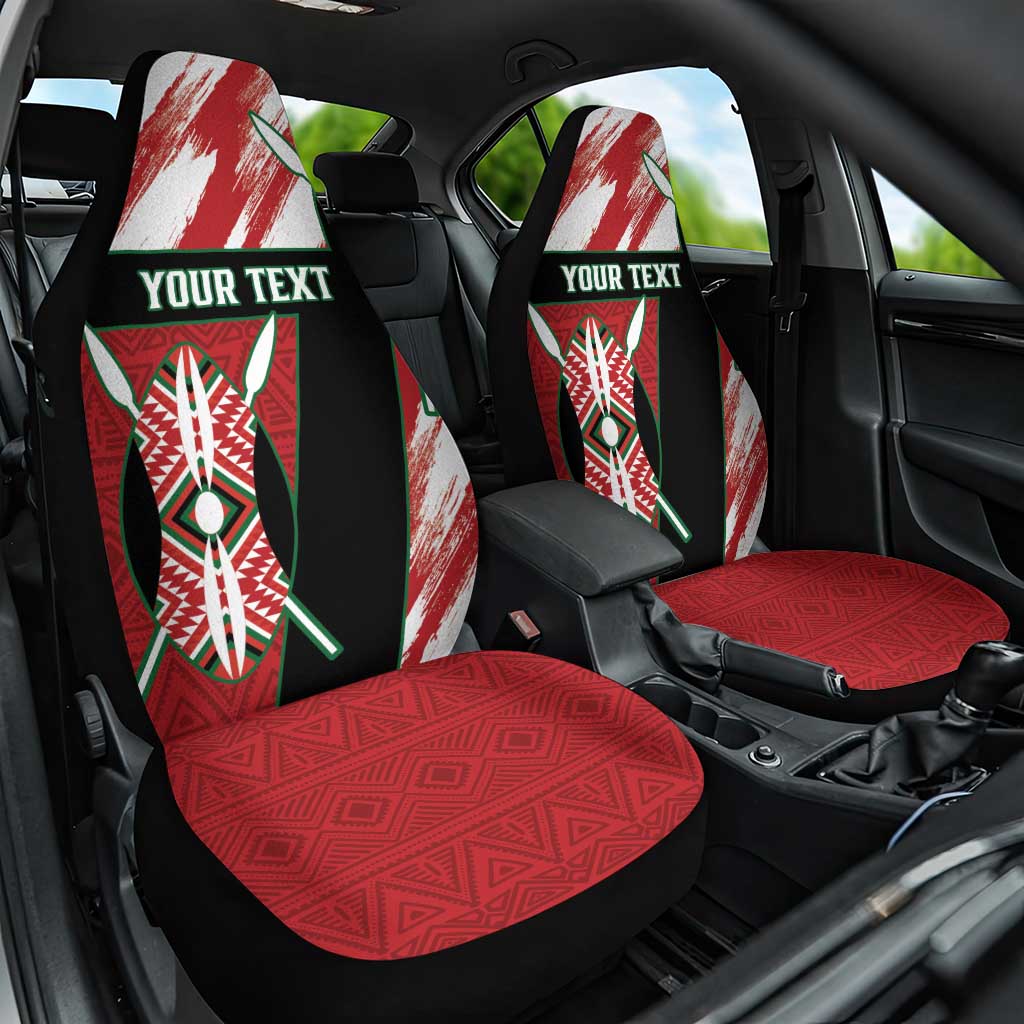 Custom Kenya Rugby Sevens Car Seat Cover Go Champions African Pattern - Wonder Print Shop