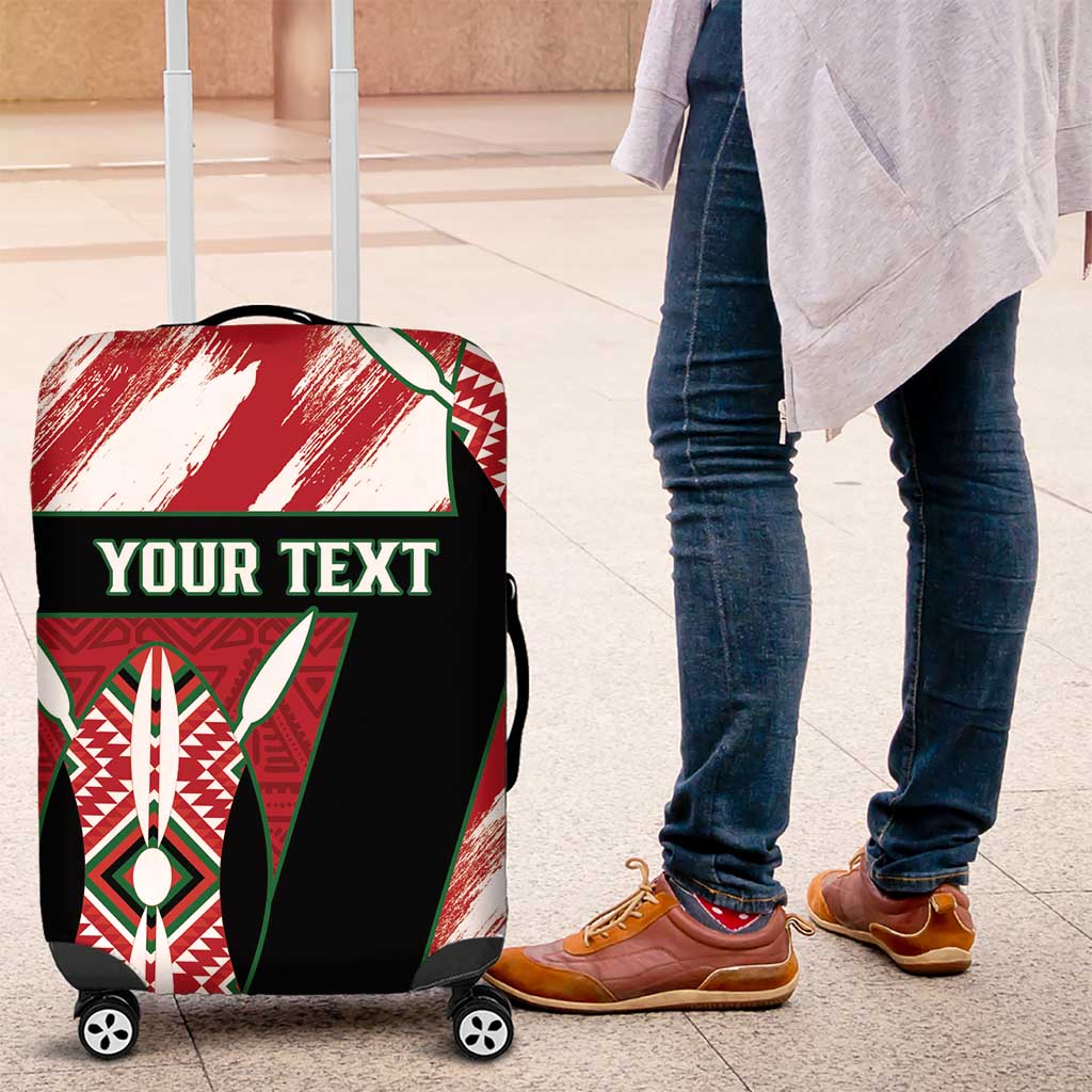 Custom Kenya Rugby Sevens Luggage Cover Go Champions African Pattern - Wonder Print Shop