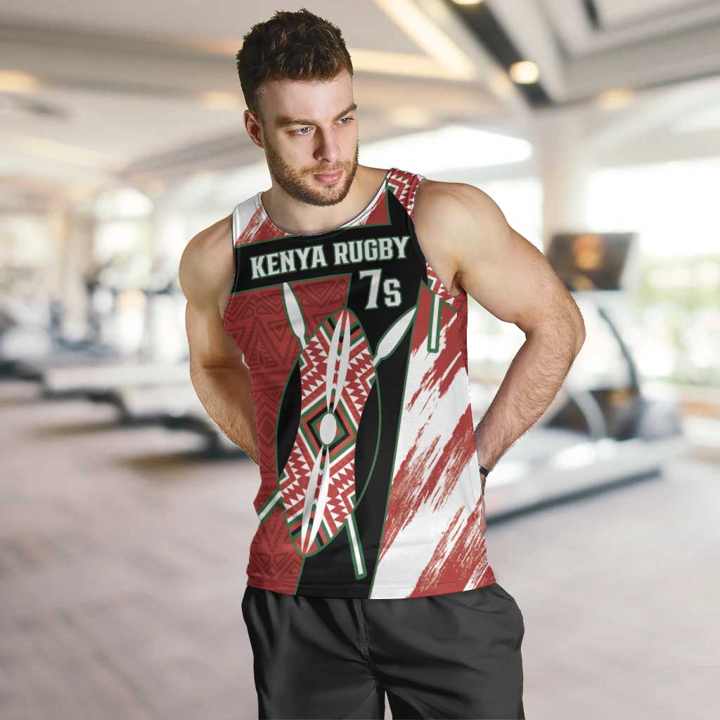 Custom Kenya Rugby Sevens Men Tank Top Go Champions African Pattern - Wonder Print Shop