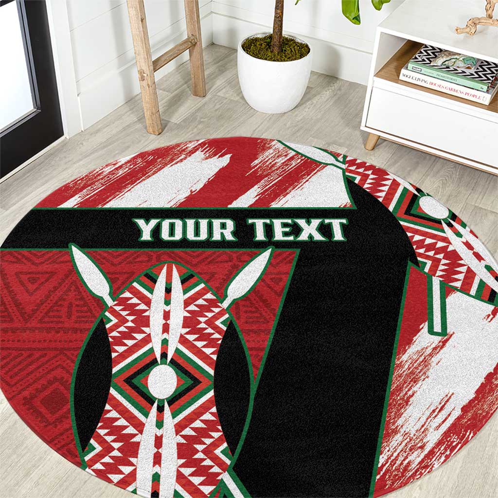 Custom Kenya Rugby Sevens Round Carpet Go Champions African Pattern