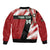 Custom Kenya Rugby Sevens Sleeve Zip Bomber Jacket Go Champions African Pattern - Wonder Print Shop