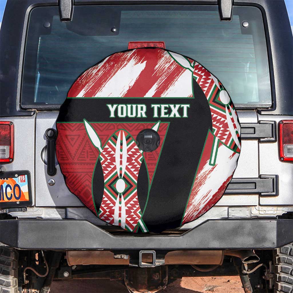 Custom Kenya Rugby Sevens Spare Tire Cover Go Champions African Pattern - Wonder Print Shop