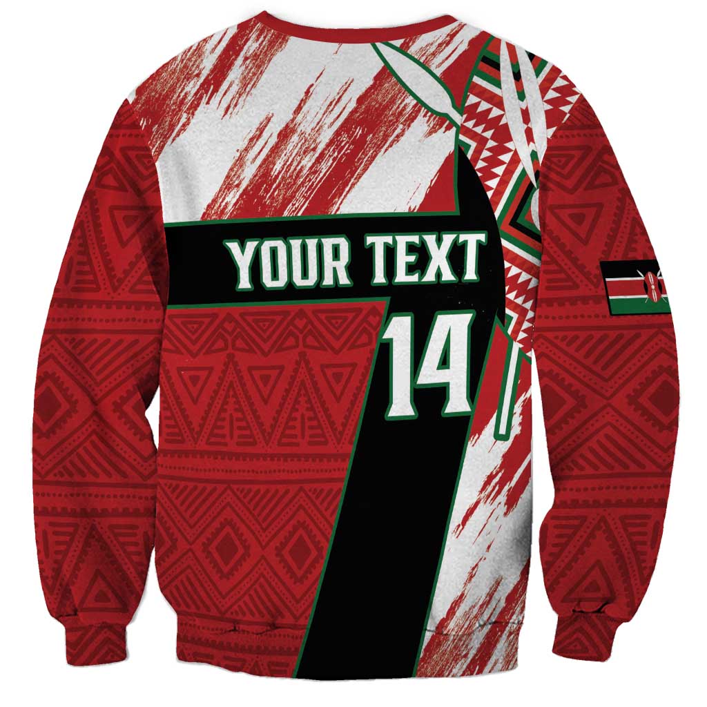 Custom Kenya Rugby Sevens Sweatshirt Go Champions African Pattern - Wonder Print Shop