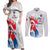 Custom France Rugby 2025 Couples Matching Off Shoulder Maxi Dress and Long Sleeve Button Shirt Allez Les Bleus!