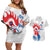 Custom France Rugby 2025 Couples Matching Off Shoulder Short Dress and Hawaiian Shirt Allez Les Bleus!