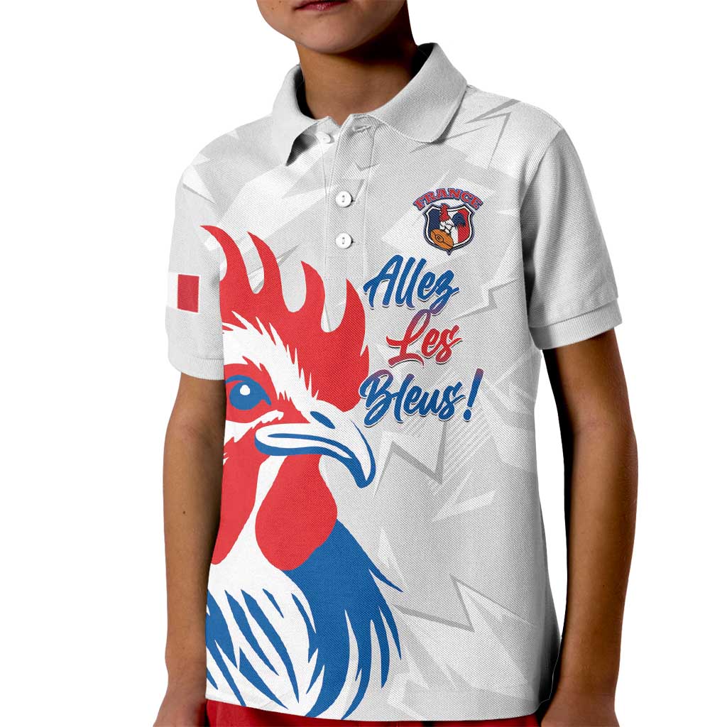 Custom France Rugby 2025 Kid Polo Shirt Allez Les Bleus!