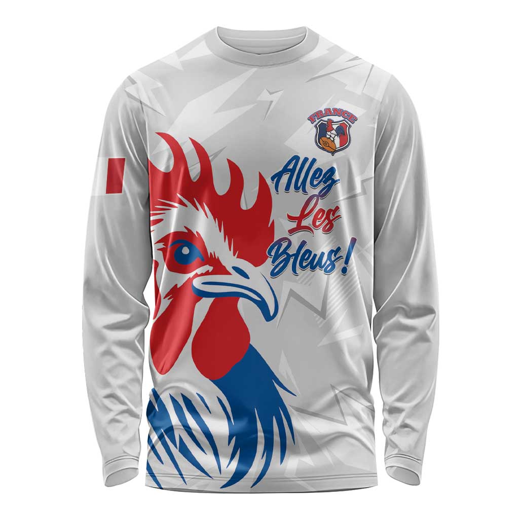 Custom France Rugby 2025 Long Sleeve Shirt Allez Les Bleus!