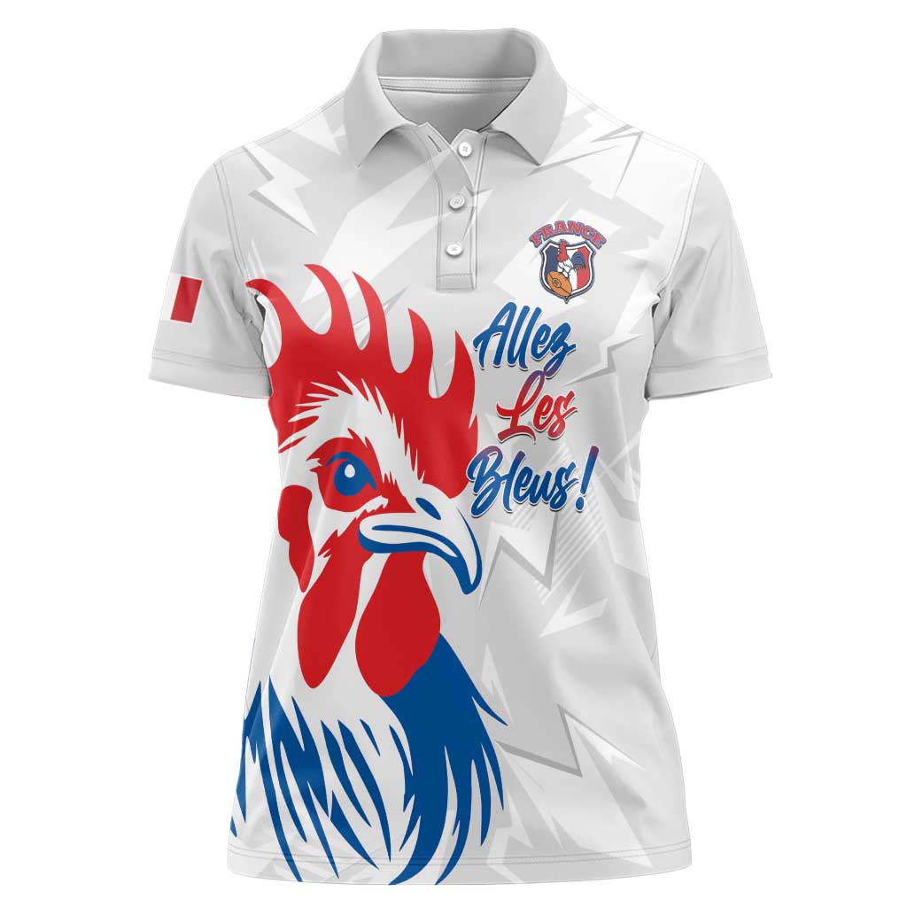 Custom France Rugby 2025 Women Polo Shirt Allez Les Bleus!