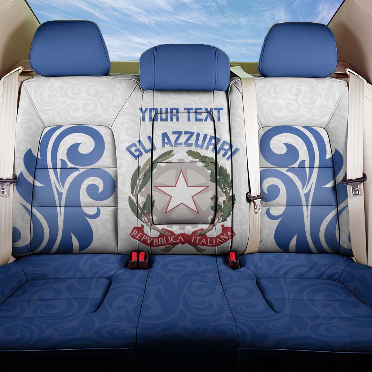 Custom Italy Rugby 2025 Back Car Seat Cover Come on Gli Azzurri!