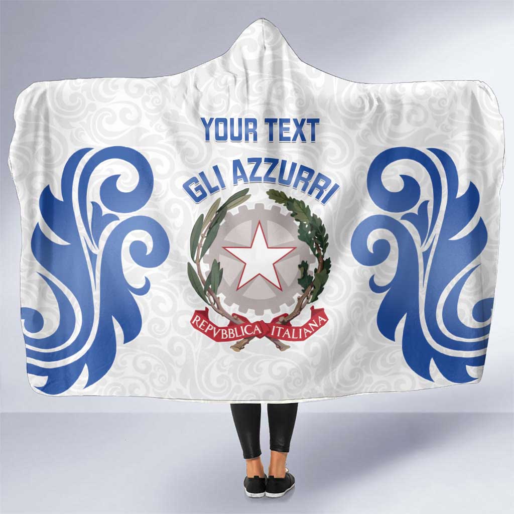 Custom Italy Rugby 2025 Hooded Blanket Come on Gli Azzurri!