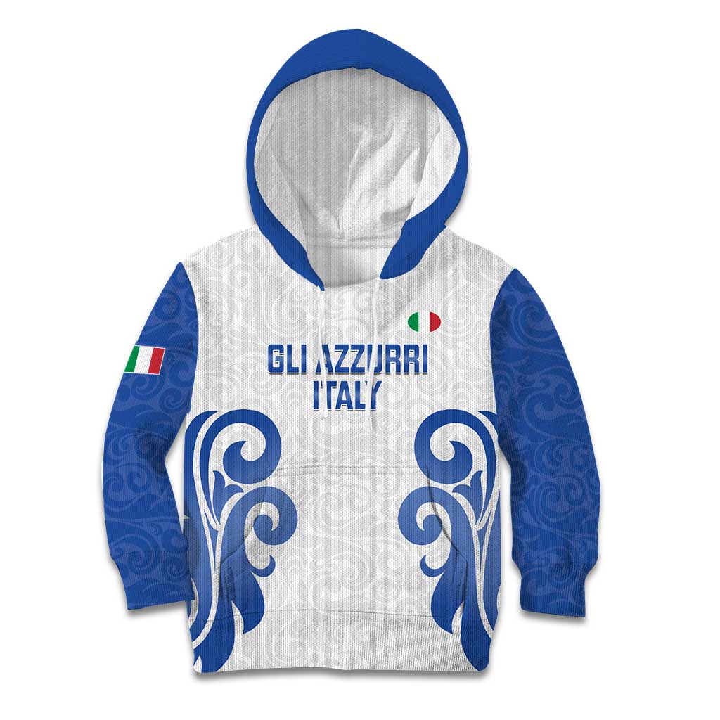 Custom Italy Rugby 2025 Kid Hoodie Come on Gli Azzurri!