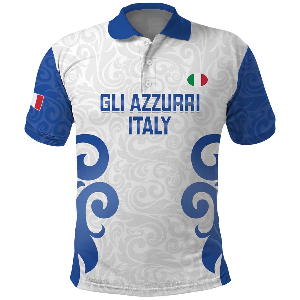 Custom Italy Rugby 2025 Polo Shirt Come on Gli Azzurri!