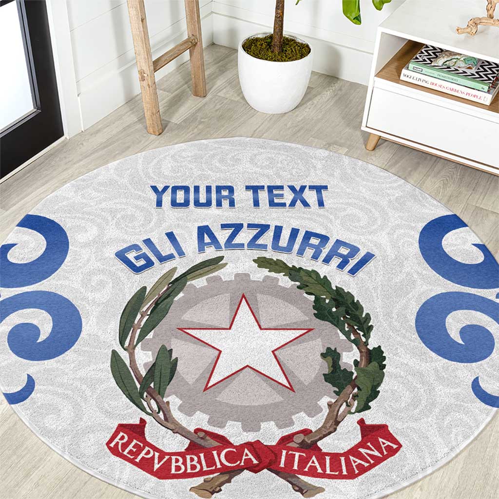 Custom Italy Rugby 2025 Round Carpet Come on Gli Azzurri!