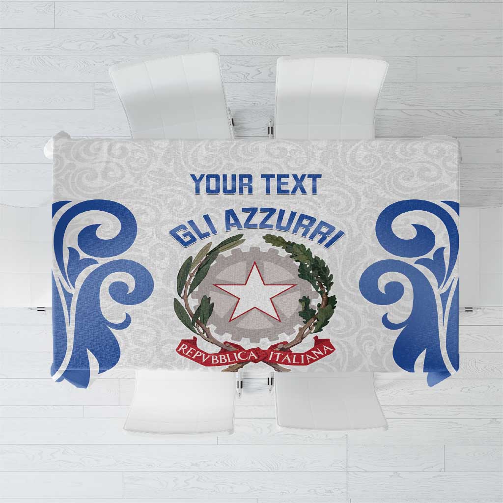 Custom Italy Rugby 2025 Tablecloth Come on Gli Azzurri!