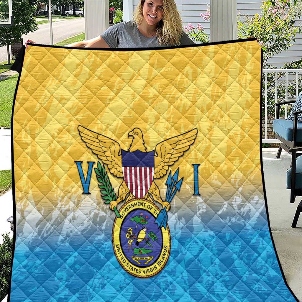 US Virgin Islands Quilt Coat Of Arms Grunge Style