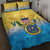 US Virgin Islands Quilt Bed Set Coat Of Arms Grunge Style