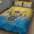 US Virgin Islands Quilt Bed Set Coat Of Arms Grunge Style