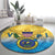 US Virgin Islands Round Carpet Coat Of Arms Grunge Style