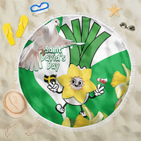 Wales Saint David's Day Beach Blanket Welsh Funny Leek Daffodil