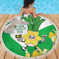 Wales Saint David's Day Beach Blanket Welsh Funny Leek Daffodil