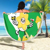 Wales Saint David's Day Beach Blanket Welsh Funny Leek Daffodil