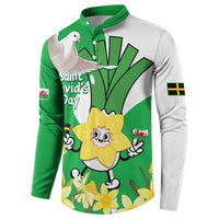 Wales Saint David's Day Button Sweatshirt Welsh Funny Leek Daffodil