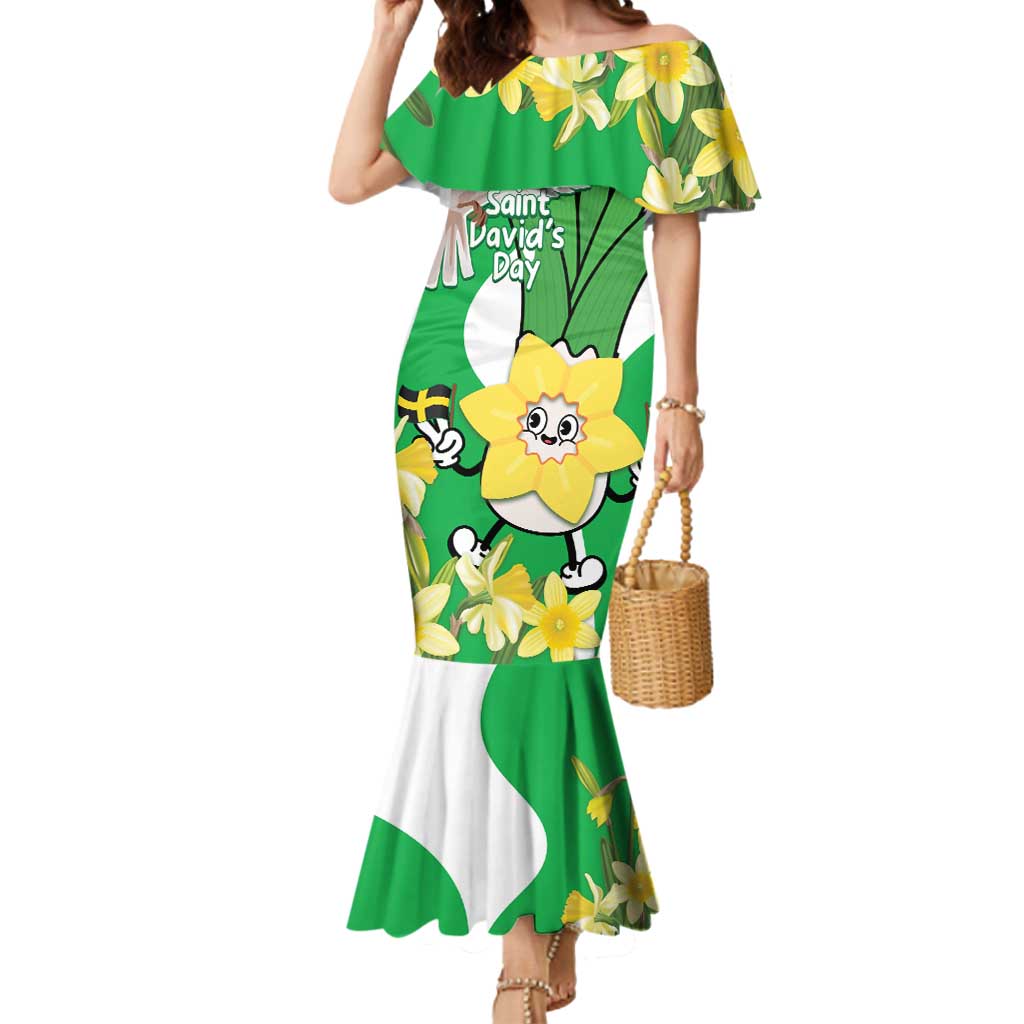 Wales Saint David's Day Mermaid Dress Welsh Funny Leek Daffodil