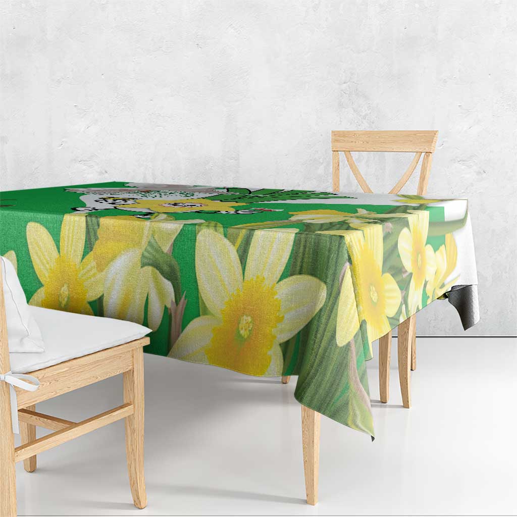 Wales Saint David's Day Tablecloth Welsh Funny Leek Daffodil