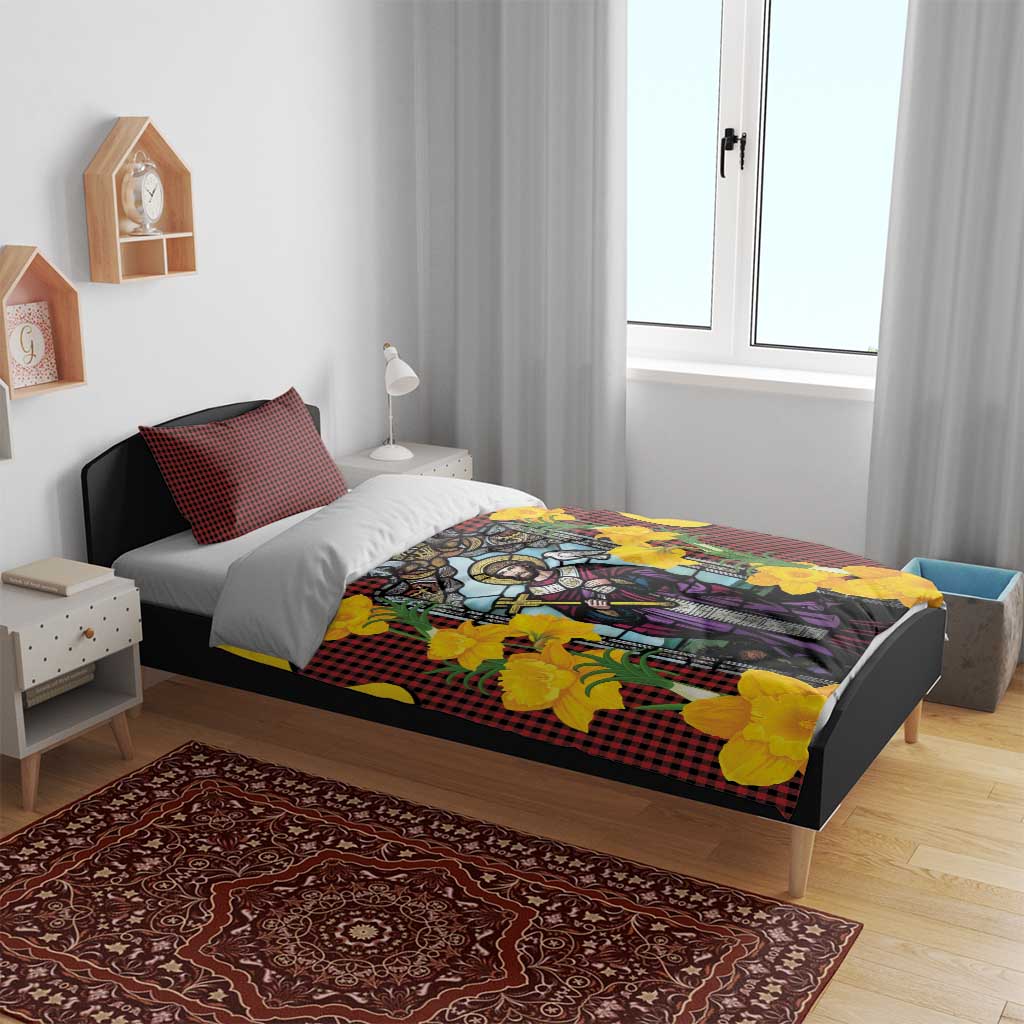 Welsh Dewi Sant Bedding Set Saint David With Daffodil
