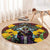 Welsh Dewi Sant Round Carpet Saint David With Daffodil