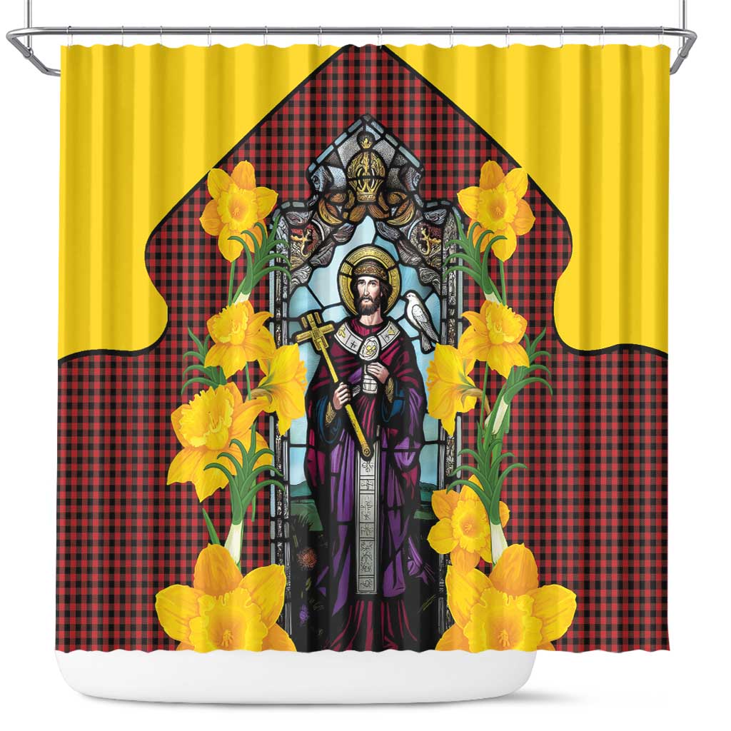 Welsh Dewi Sant Shower Curtain Saint David With Daffodil