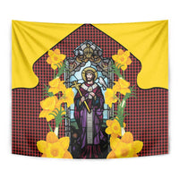 Welsh Dewi Sant Tapestry Saint David With Daffodil