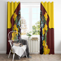 Welsh Dewi Sant Window Curtain Saint David With Daffodil