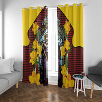 Welsh Dewi Sant Window Curtain Saint David With Daffodil