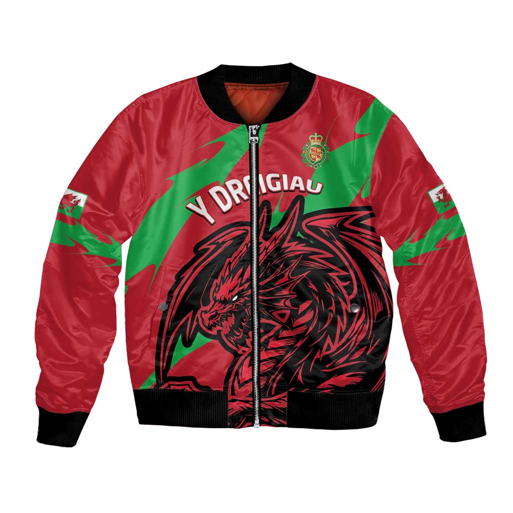 Custom Wales Football Bomber Jacket 2025 Welsh Y Dreigiau