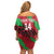 Custom Wales Football Family Matching Off Shoulder Short Dress and Hawaiian Shirt 2025 Welsh Y Dreigiau