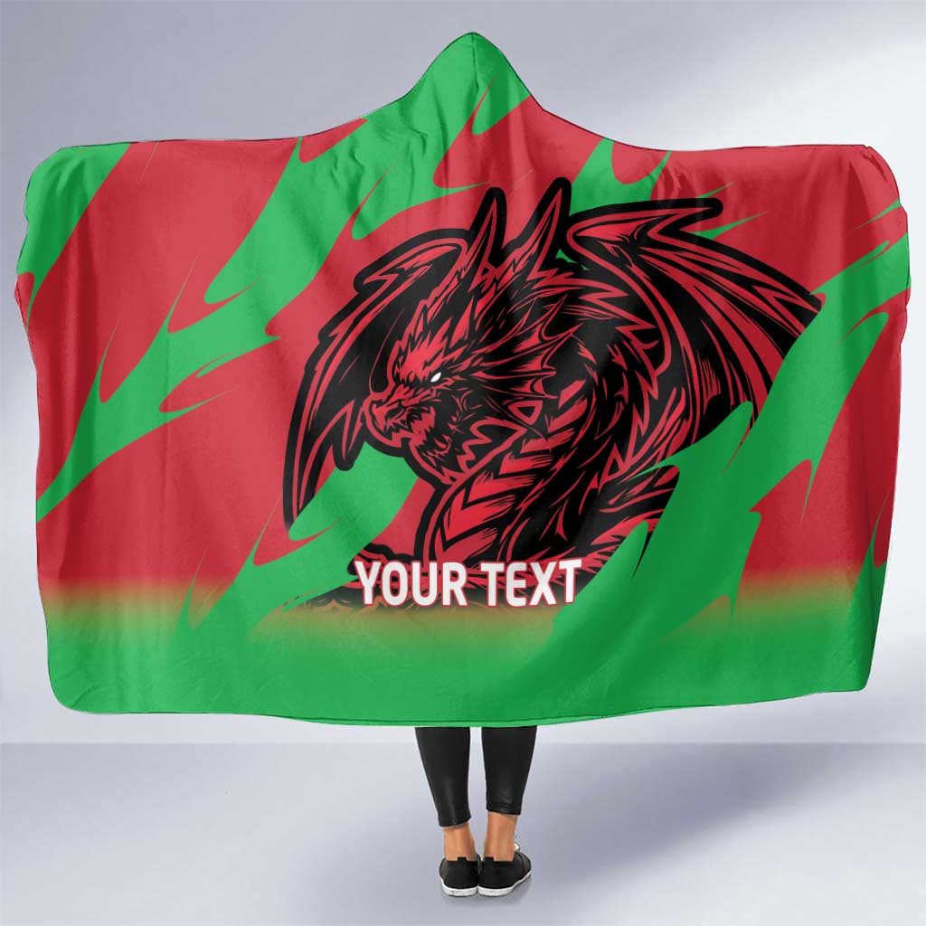 Custom Wales Football Hooded Blanket 2025 Welsh Y Dreigiau