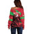 Custom Wales Football Off Shoulder Sweater 2025 Welsh Y Dreigiau