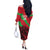 Custom Wales Football Off The Shoulder Long Sleeve Dress 2025 Welsh Y Dreigiau