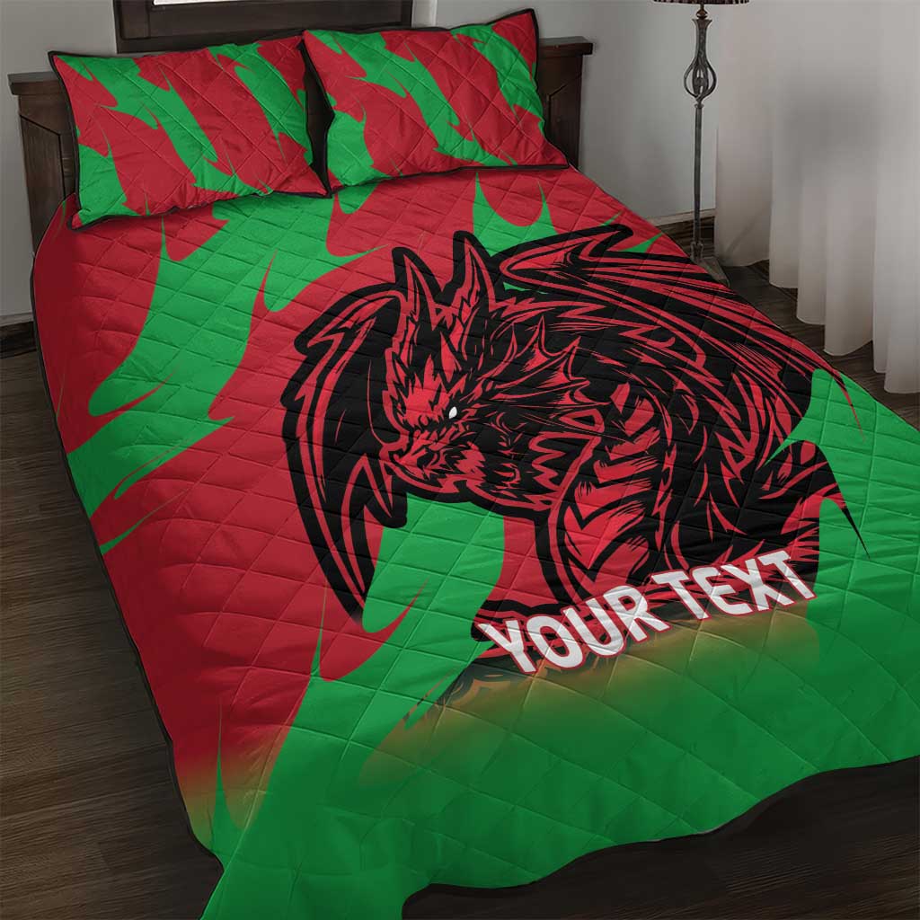 Custom Wales Football Quilt Bed Set 2025 Welsh Y Dreigiau