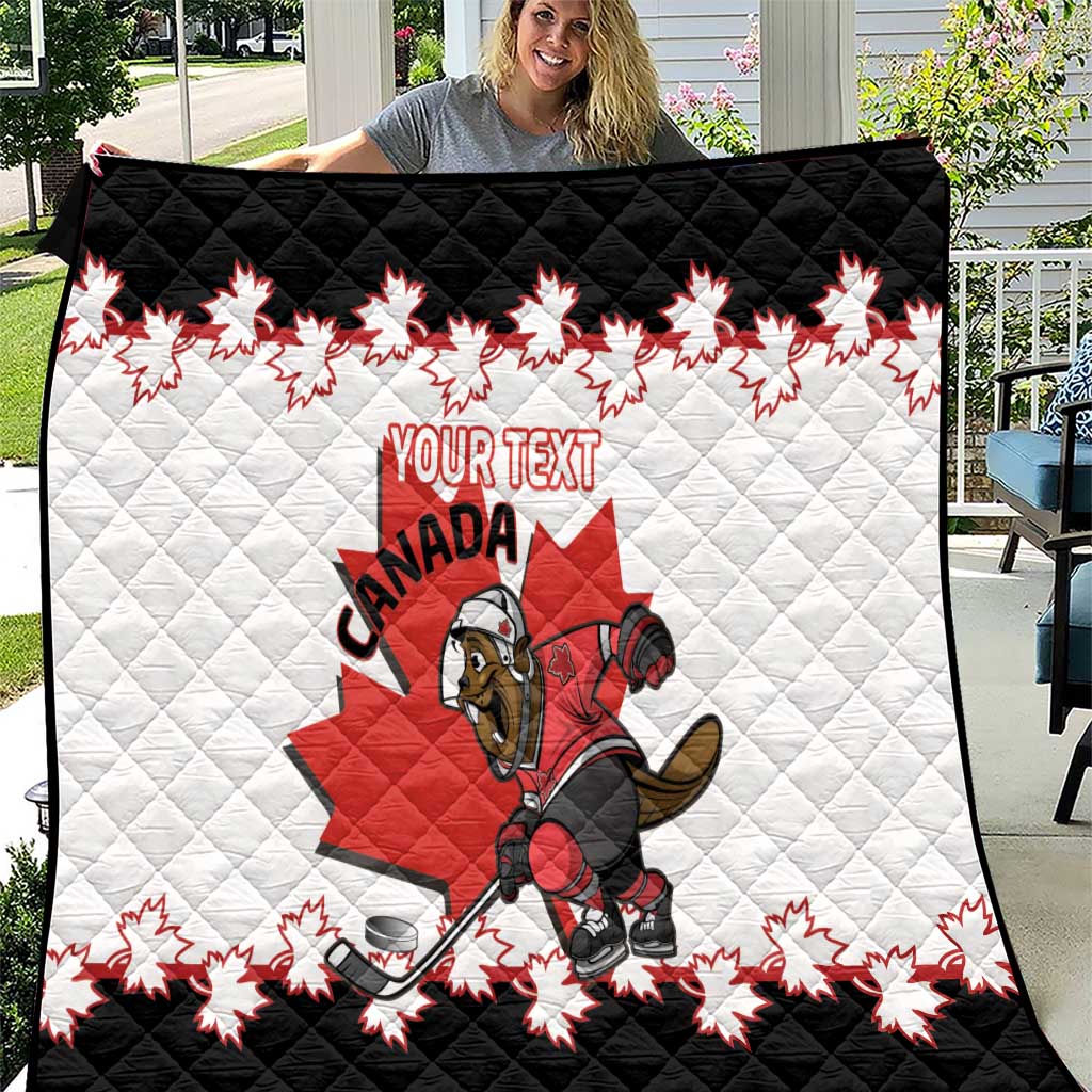 Custom Canada Ice Hockey Quilt 2025 Go Champions Funny Beaver Mascot