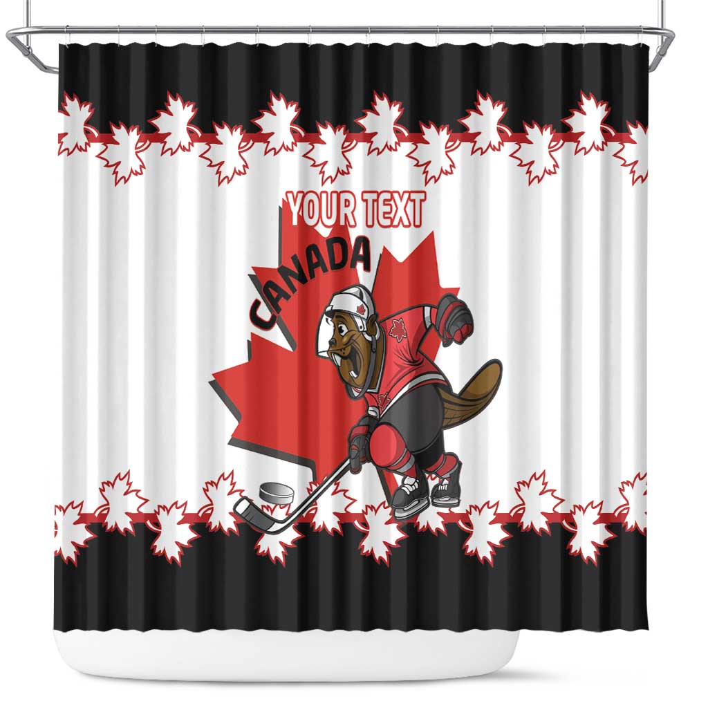 Custom Canada Ice Hockey Shower Curtain 2025 Go Champions Funny Beaver Mascot